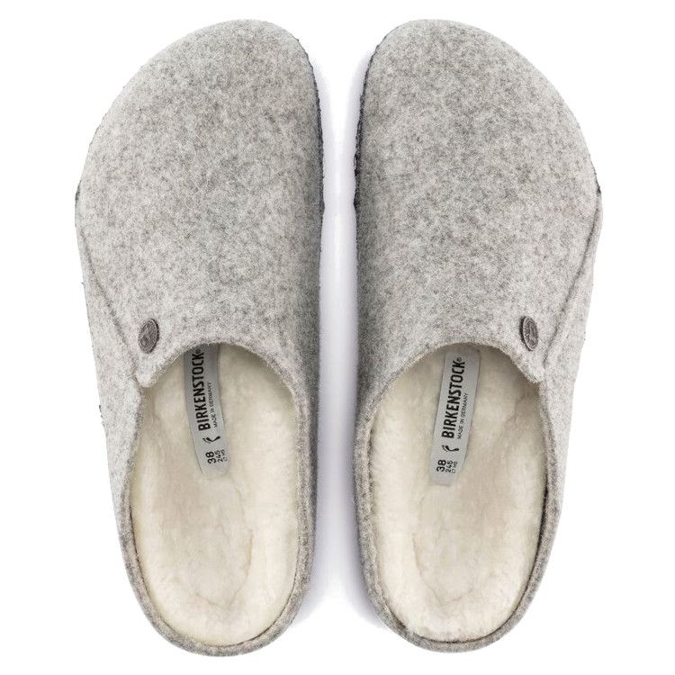 Birkenstock Zermatt Shearling Slipper | Light Gray | Narrow - Women's (1015086) - Image 3